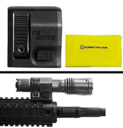 IMI Defense TLM2 Black Offset Flashlight Light Picatinny/Weaver Rail 0.75" or 1" Side Mount AR15, AR-15, M4,M-4, M16, M-16 AR10 AR-10 .223 5.56 .308 Carbine Rifle   Ultimate Arms Gear Cleaning Cloth