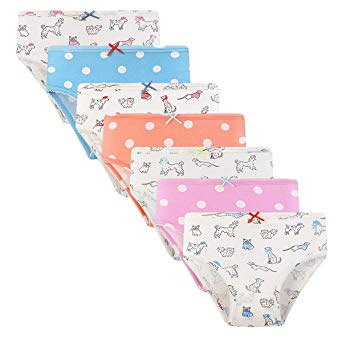 Little Bitty Girls Underwear 7 Packs Toddler Panties for Girl Baby Soft Cotton Briefs 2-6 Yrs