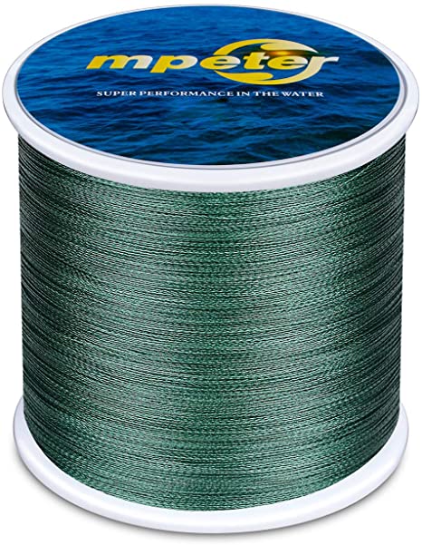 mpeter Armor Braided Fishing Line, Abrasion Resistant Braided Lines, High Sensitivity and Zero Stretch, 4 Strands to 8 Strands with Smaller Diameter
