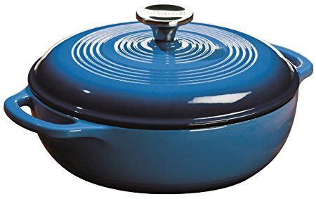 Lodge EC3D33 Enameled Cast Iron Dutch Oven, 3-Quart,  Caribbean Blue