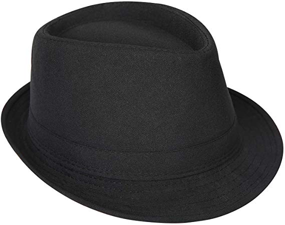 HDE Pinstripe Houndstooth Stingy Short Brim Fedora Gangster Cuban Style Hat Cap