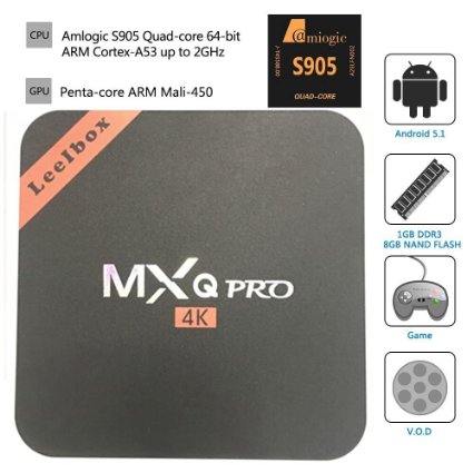 Leelbox MXQ PRO Android TV Box Quad Core Amlogic S905 64bits 2K&4K HDMI 2.0 KODI 16.0 Miracast Kodi Pre-installed Smart TV Box