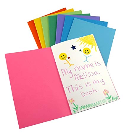 Hygloss Products, Inc Paperback Blank Sketch, Writing, Journaling, Book for Children and Adults Pack of 6 in Assorted Colors, 8.5" x 11”
