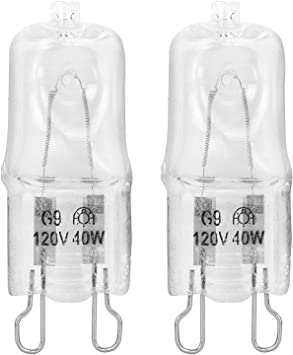 2 Pack Crystal Clear Lense Q40/G9/CL/120V G9 JCD 40 Watt 120 Volt T4 JD Type Halogen House Hold Light Bulb Hanging Pendant Accent Type Spot Down Lamp Chandelier Sconce Fixture Lighting