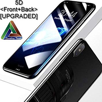 SPARKLING TRENDS 5D Full Glue Edge to Edge Front and Back Tempered Glass for iPhone X / XS (Black)