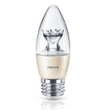 Philips 435065 40 Watt Equivalent Dimmable LED B13 Medium Base Decorative Candle Light Bulb Soft White