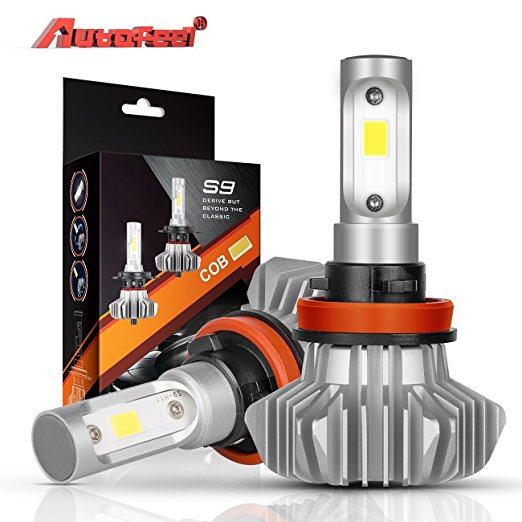 H11 LED Headlight Bulbs Autofeel 12V 5000LM Waterproof IP68 Super Bright Car Exterior White Light Built-in Driver Lamp All-in-One Conversion Bulb Kit Fog Light with Cool White Lights - 1 Year Warranty