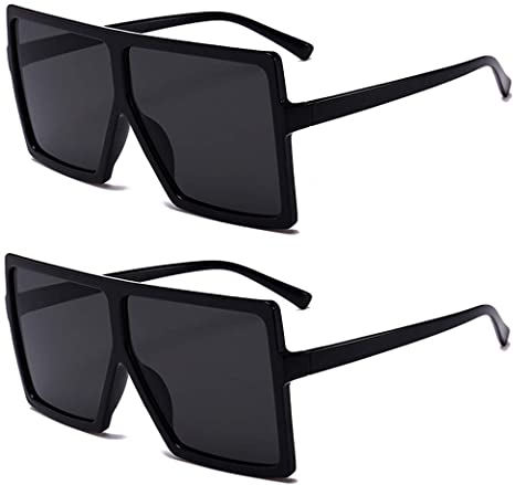 JUSLINK Oversized Square Sunglasses for Women Trendy Flat Top Fashion Shades