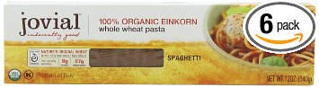 Jovial Organic Whole Grain Einkorn Spaghetti, 12-Ounce Packages (Pack of 6)