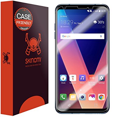 LG V30 Screen Protector (Case Friendly)[2-Pack], Skinomi TechSkin Full Coverage Screen Protector for LG V30 Clear HD Anti-Bubble Film