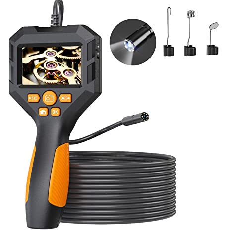 Daxiongmao Borescope, Endoscope Camera with 8 Light, Handheld IP68 Waterproof Sewer Camera, HD Screen Endoscope with TF Card Insertion, Portable Snake Camera with 16.5FT Semi-Rigid Cord(2.8")