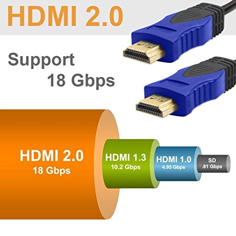 New Standard HDMI 2.0 Cable for 4096 x 2160P (4K * 2 K) - 2014 HDMI 2.0 V (not Version 1.4)