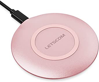 LETSCOM Ultra Slim Wireless Charger,Qi-Certified 15W Max Fast Wireless Charging Pad,Compatible with iPhone 11/11 Pro Max/XS Max/XR/XS/X/8/8 ,Galaxy Note 10/Note 10 /S10/S10 /S10E (No AC Adapter)