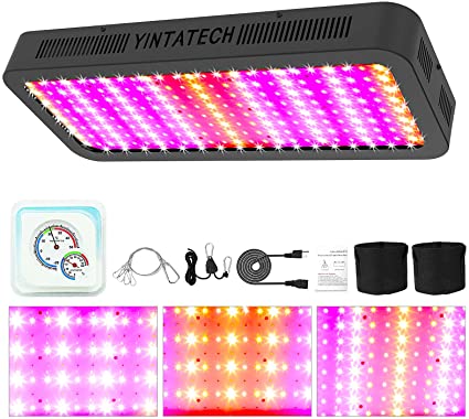 YINTATECH 2000W LED Grow Light, Full Spectrum Growing Lamp for Grow Tent Indoor Hydroponic Greenhouse Plants Veg and Flower with Daisy Chain, Hanging Kit, Grow Bags, Hygrometer Thermometer