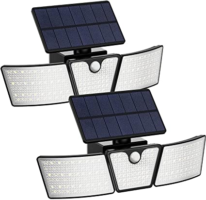 AWANFI Solar Security Flood Light Outdoor, LED Solar Powered Motion Sensor Light with 265 LEDs 800LM IP65 Waterproof for Garage, Porch, Patio, Step (2 Packs)