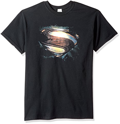 DC Comics Men's Superman Man of Steel Grungy Shield T-Shirt