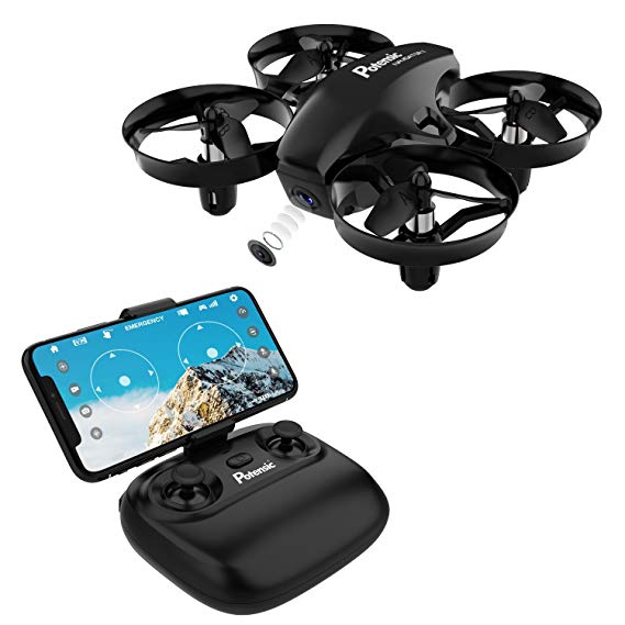 Potensic Mini Drone for Kids with Camera, RC Portable Quadcopter 2.4G 6 Axis-Altitu 6 Altitude Hold, Headless, Remote Control, Route Settiing