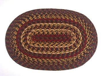 IHF Home Decor Cinnamon Jute Braided Rug Oval Placemat 13 x 19 Inch Set of 4