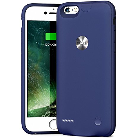 iPhone 6 / 6s Battery Case, Wesoo 2500mAh Ultra Slim iPhone 6 / 6s 4.7inch Portable Charging Case (Blue)