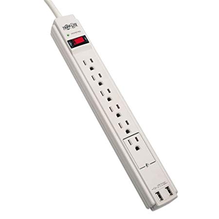 TRPTLP606USB - Tripp Lite Surge Protector Power Strip 120V USB 6 Outlet 6 Cord 990 Joule