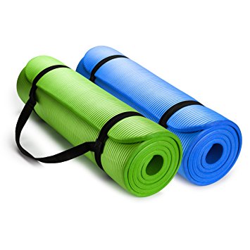 HemingWeigh 1/2-Inch Extra Thick High Density Exercise Yoga Mat with Carrying Strap