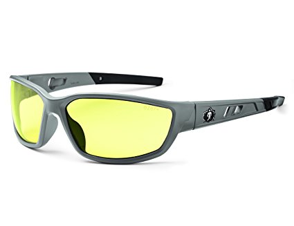 Skullerz Kvasir Safety Glasses - Matte Gray Frame, Yellow Lens