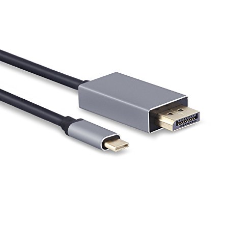 USB-C to DisplayPort Cable 4K@60Hz, AllEasy Thunderbolt 3 to DP Cable for 2017 iMac, 2017/ 2016 MacBook Pro, Samsung Galaxy Note 8/ S8/ S8 Plus, ChromeBook Pixel (6Ft, Gold-Plated, Aluminium Case)