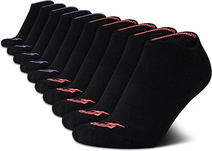 Avia Women's Athletic Performance Cushioned No Show Solid Socks (10 Pack)