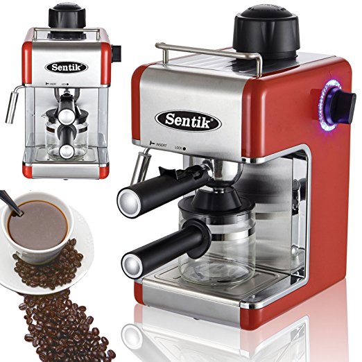 Sentik Professional Espresso Cappuccino Coffee Maker Machine Home - Office (Red)