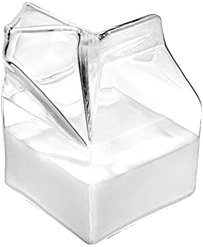 Mini Creamer Glass, Milk Carton Container - Creamer Pitcher
