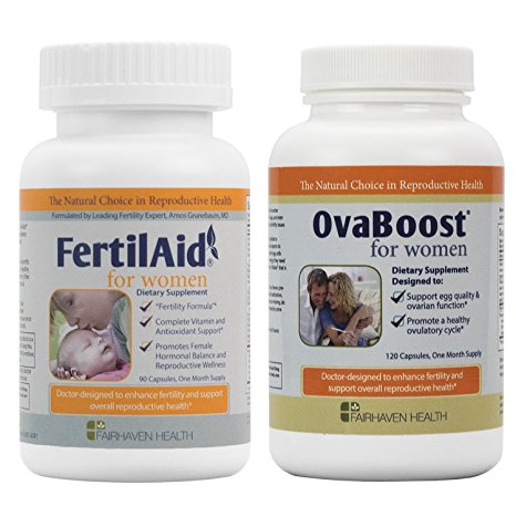 FertilAid for Women and Ovaboost Combo 1 Month Supply