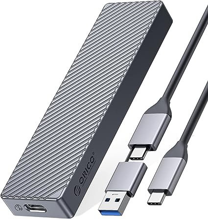 ORICO M.2 NVME SATA SSD Enclosure Adapter, USB C 3.2 Gen 2, 6Gbps M2 SATA, 10Gbps PCIe NVME M-Key(B M Key), Aluminum Support UASP Trim Smart for 2242/2260/2280 SSD- FV15 (Gray)