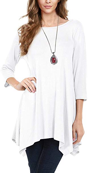 Urban CoCo Women's 3/4 Sleeve Tunic Tops Loose T Shirt Dress