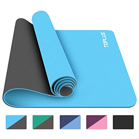 TOPLUS Yoga Mat, 1/4 inch Pro Yoga Mat TPE Eco Friendly Non Slip Fitness Exercise Mat with Carrying Strap-Workout Mat for Yoga, Pilates and Floor Exercises