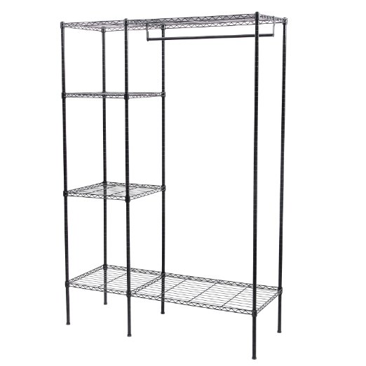 SONGMICS Shelving Garment Rack Heavy Duty Clothes Closet with Adjustable Shelves and Hanging Bar ULGR12P