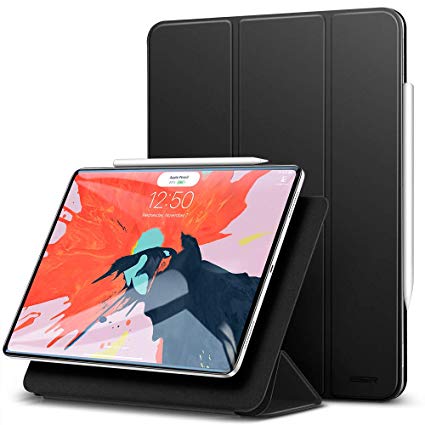 ESR Case for iPad Pro 11 inch 2018 Release, [Apple Pencil Compatible] Magnetic Smart Case, Trifold Stand Magnet Case, Magnetic Attachment, Auto Sleep/Wake, Rubberized Cover, Black