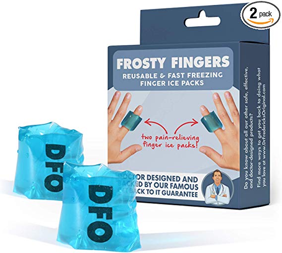 Dr. Frederick's Original Frosty Fingers - 2 Ice Packs for Fingers, Thumbs & Toes - Fast-Freezing & Reusable - for Injuries, Arthritis, Chronic Pain
