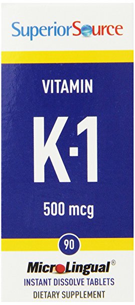 Superior Source Vitamin K1, 500 mcg, 90 Count