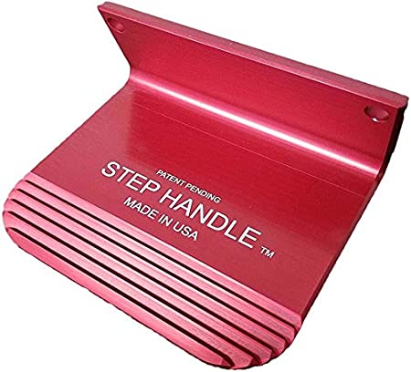 Step Handle with Patent Pending Micro Grip Avoids Virus and Germs - Made in The USA - Allows Customers to Open The Door with Their Foot - Precision Machined - Commercial Grade (red)