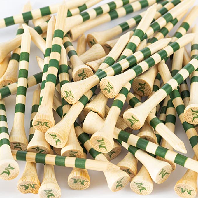 MAZEL Natural Wood/Bamboo Golf Tees 2 3/4 Inch & 3 1/4 Inch,Pack 50 or 120,Reduce Friction & Side Spin,More Durable and Stable Golf Tees