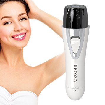 Vassoul Women's Hair Remover - 2 in 1 Facial/Body Shaver & Nose Trimmer Upgrade Painless USB Rechargeable Hair Shaver (White)