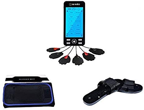 Rechargeable NueMedics Tens 24 Muscle Stimulator Complete Set   Flex Snap on Belt for Lower Back   Reflexology Slippers Pain Relief Therapy Muscle Recovery Arthritis Bursitis Tendonitis Sciatica
