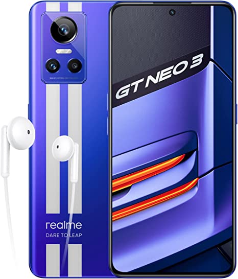 realme GT neo 3 80 W - 8 256GB 5G Smartphone Libre, Procesador MediaTek Dimensity 8100, Carga SuperDart de 80W, Pantalla Super OLED de 120 Hz,Dual Sim,NFC,Nitro Blue