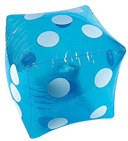 HUGE 16" Inflatable BLUE Dice - PARTY DECORATION/Favor/GAG/Prank GIFT/CASINO/INFLATE/TOY