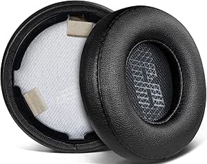 SOULWIT Replacement Ear Pads for JBL Live 460NC/Live 460 NC On-Ear Wireless Headphones, Earpads Cushions with Softer Protein Leather, Noise Isolation Foam - Black