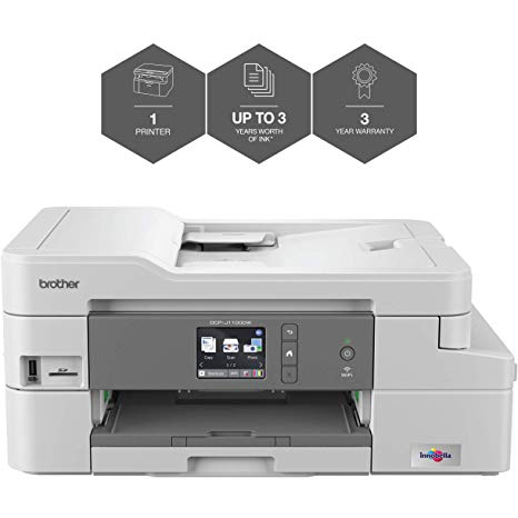 Brother DCP-J1100DW A4 Colour Inkjet Printer, All In Box Bundle, Wireless and PC Connected, Print, Copy, Scan and 2 Sided Printing, Up to 3 Years’ Worth Of Printing