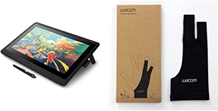 Wacom DTK1660K0A Cintiq 16 Drawing Tablet with Screen - Small & Drawing Glove, Two-Finger Artist Glove for Drawing Tablet Pen Display, 90% Recycled Material, eco-Friendly, one-Size (1 Pack)