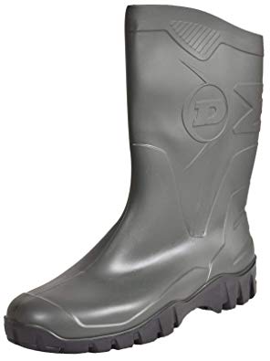 Mens Dunlop Short Half Length Ankle Wellington Wellies Boots WIDE CALF UK 6 - 12 GREEN