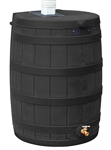 Good Ideas RW50-BLK Rain Wizard Rain Barrel 50-Gallon, Black