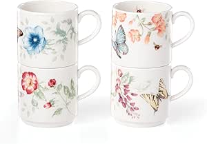 Lenox 890451 Butterfly Meadow 4-Piece Stacking Mug Set